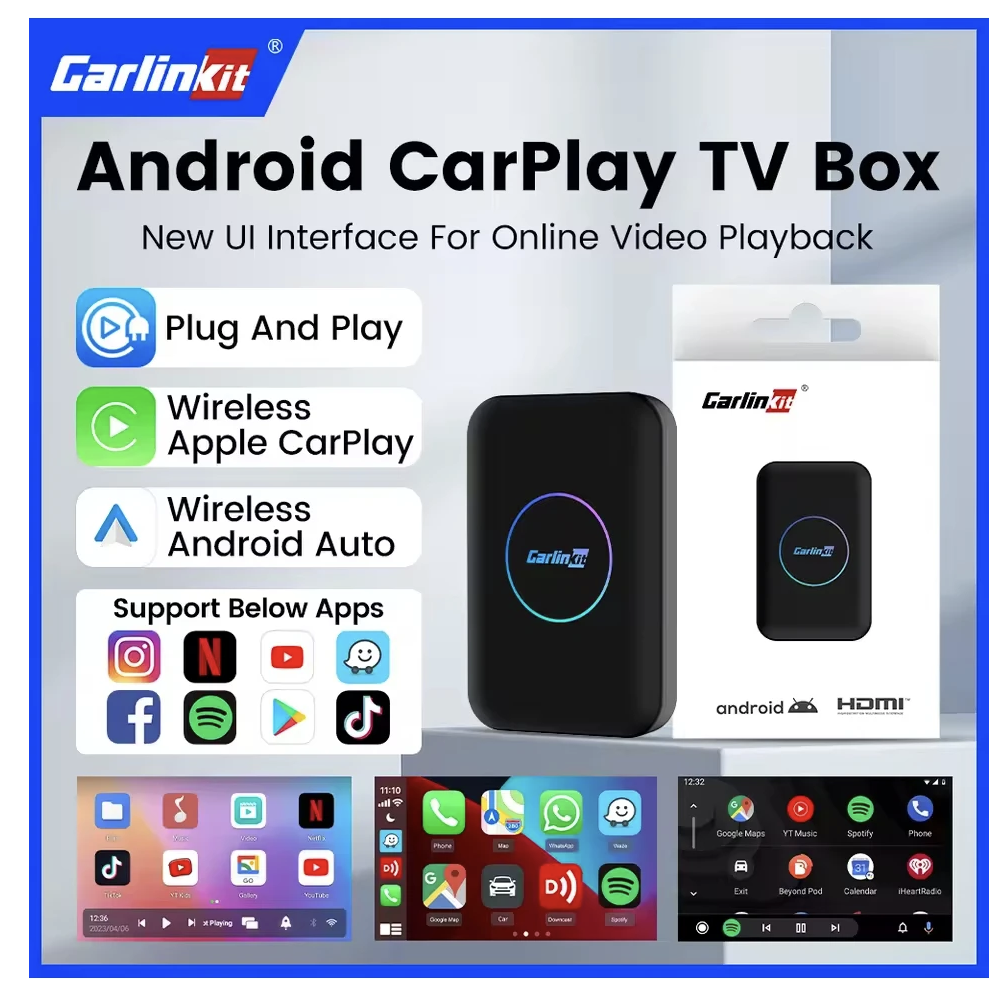 Carlinkit Tbox Lite S Kablosuz Carplay 4gb Ram 32GB Rom Android Youtube Netflix Video Oynatma Mini HDMI Girişi