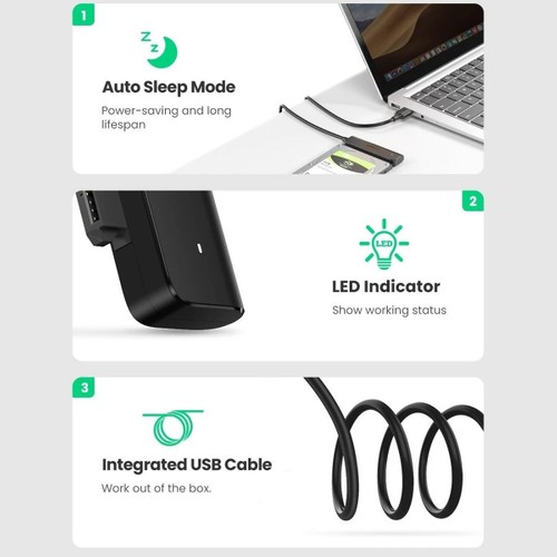 UGREEN USB-A 3.0 to 2.5-Inch SATA Dönüştürücü Adaptör, 70609