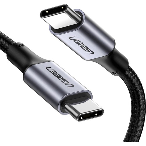 UGREEN USB-C 100W 5A QC PD Örgülü Hızlı Şarj Kablosu, 2 m, Siyah, 70429